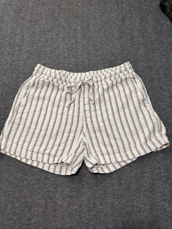 Old Navy Pants - Old Navy Striped Drawstring Athletic Shorts - Cream & Brown linen
